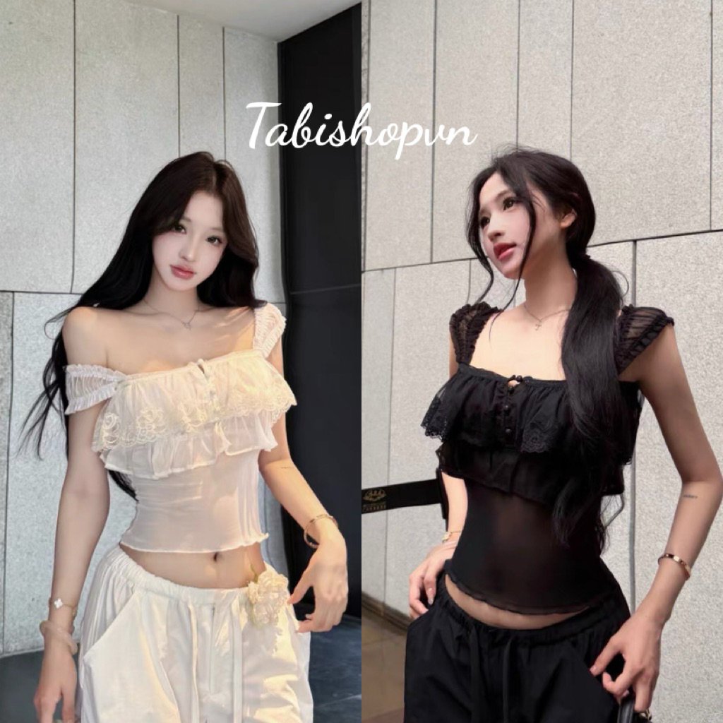 Áo nữ 2 dây ôm body TABISHOP Áo kiểu nữ bèo ren sexy tôn dáng(320)