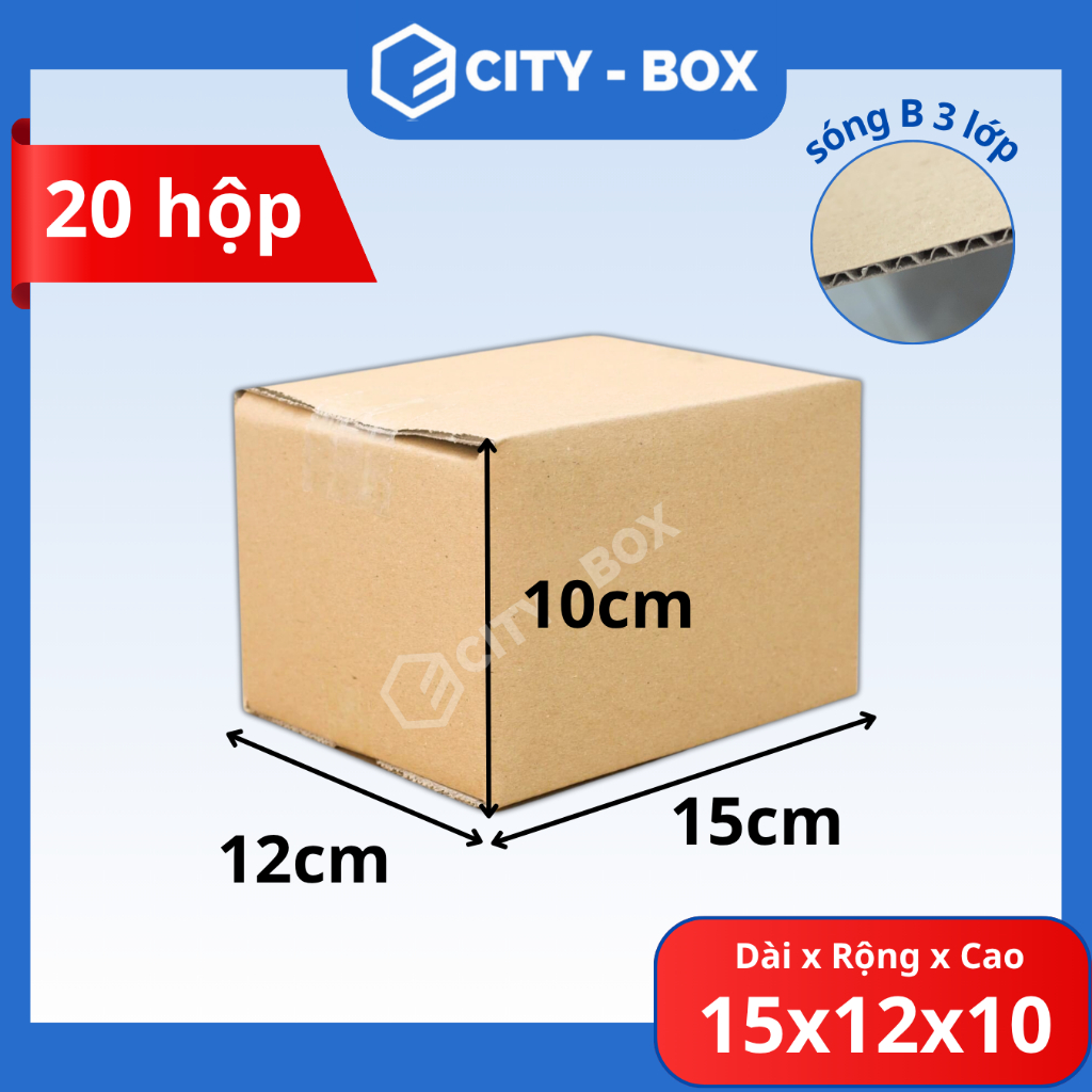 (100 HỘP) 15x12x10 hộp carton ship cod - 15x12x10 hộp giấy đóng hàng