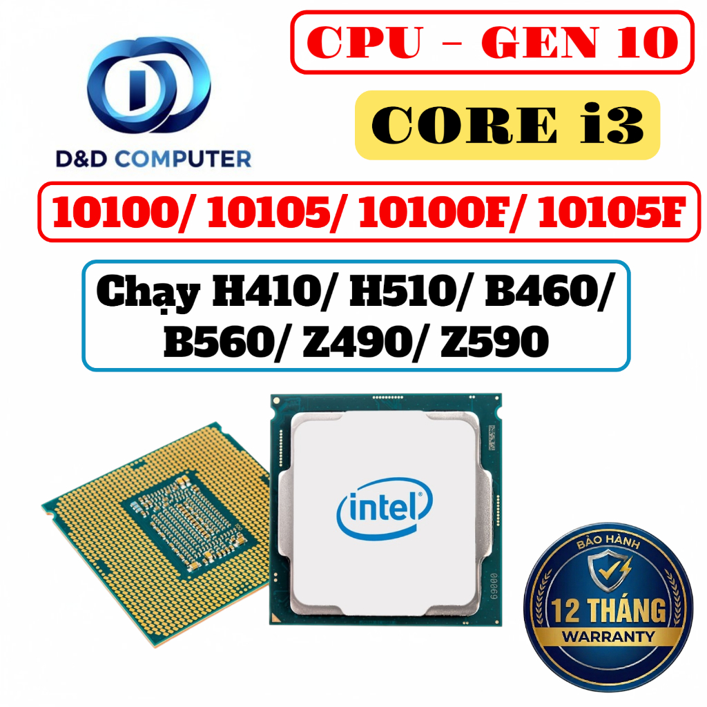 [BẢO HÀNH 12 THÁNG] CPU INTEL CORE i3 GEN 10/ i3 10100/ 10105/ 10100F/ 10105F - QUA SỬ DỤNG.
