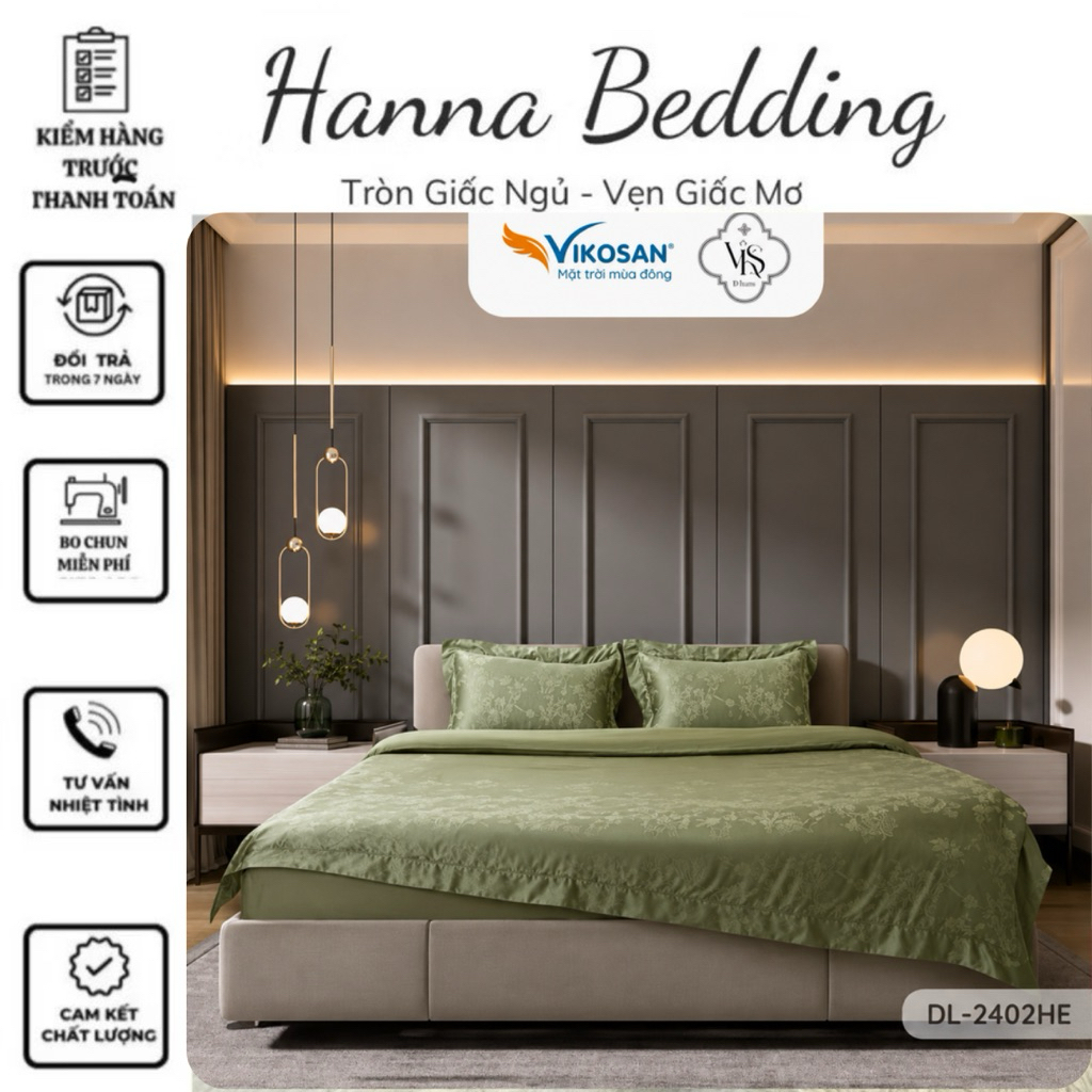 [CHÍNH HÃNG] Bộ Chăn ga TENCEL 4 Món CÔNG TY VIKOSAN Chất Liệu tencel Mềm Mát mang lại sự Sang Trọng
