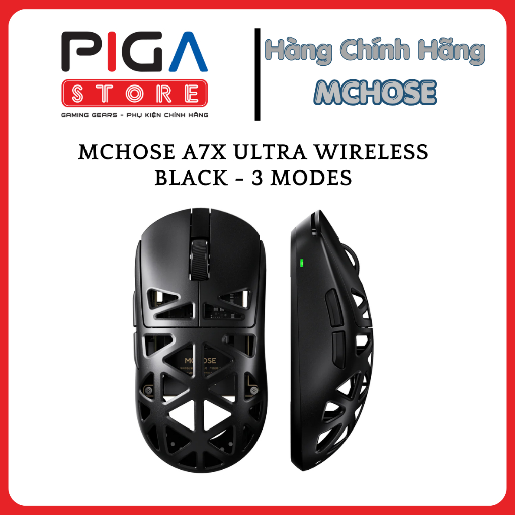 Chuột Gaming MCHOSE A7X Ultra Wireless - Black - 3 Modes