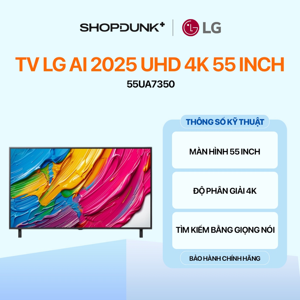 Smart Tivi LG AI 2025 UHD 4K 55 Inch 55UA7350 Chính Hãng