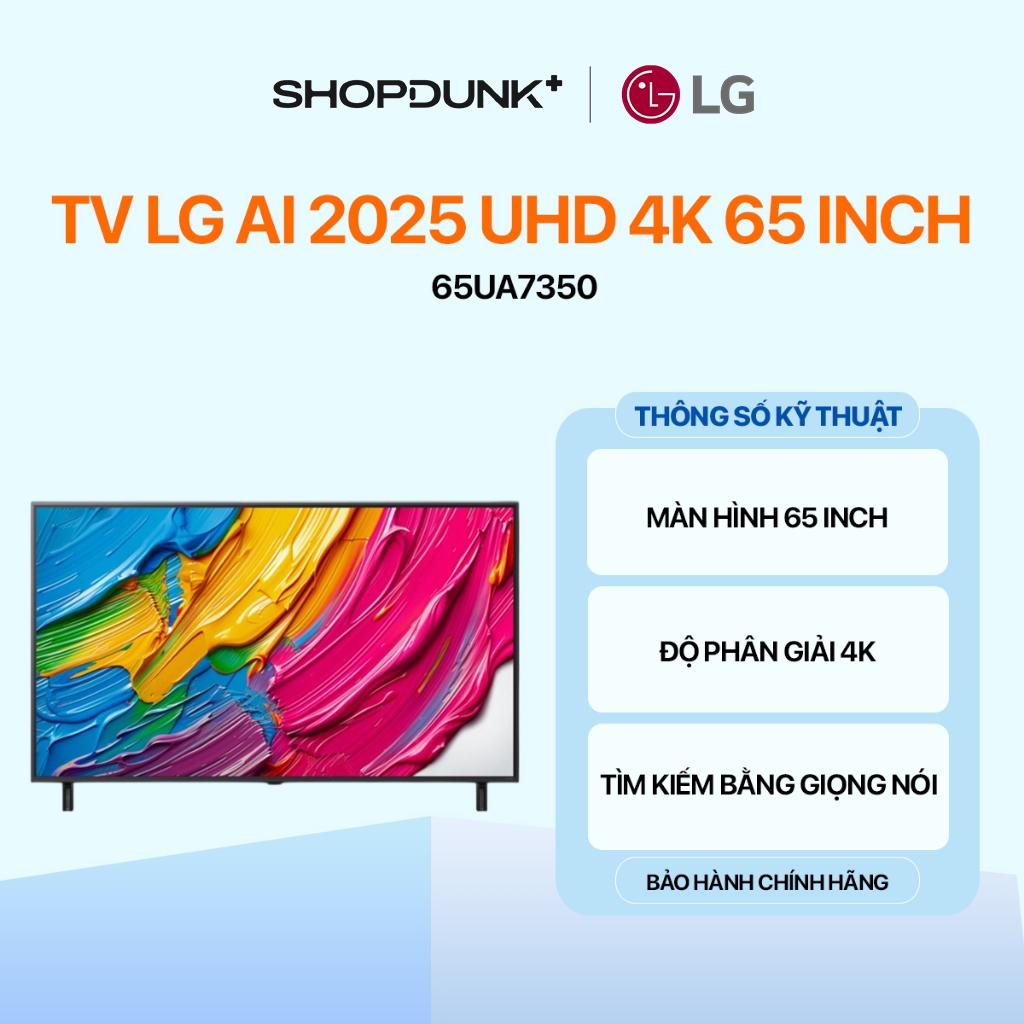 Smart Tivi LG AI 2025 UHD 4K 65 Inch 65UA7350 Chính Hãng