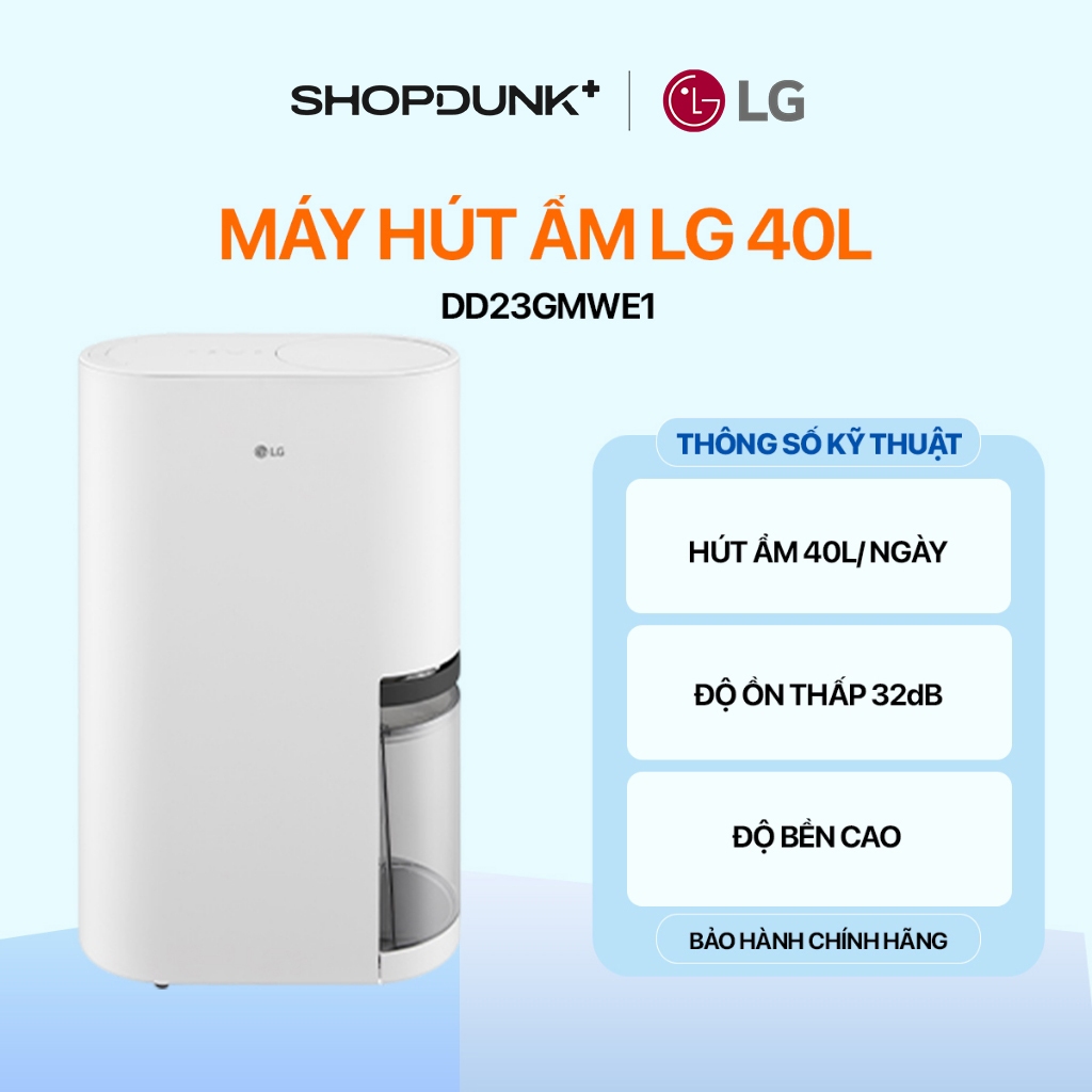 Máy Hút Ẩm LG Dual Inverter Màu Trắng DD23GMWE1.ABAE Chính Hãng