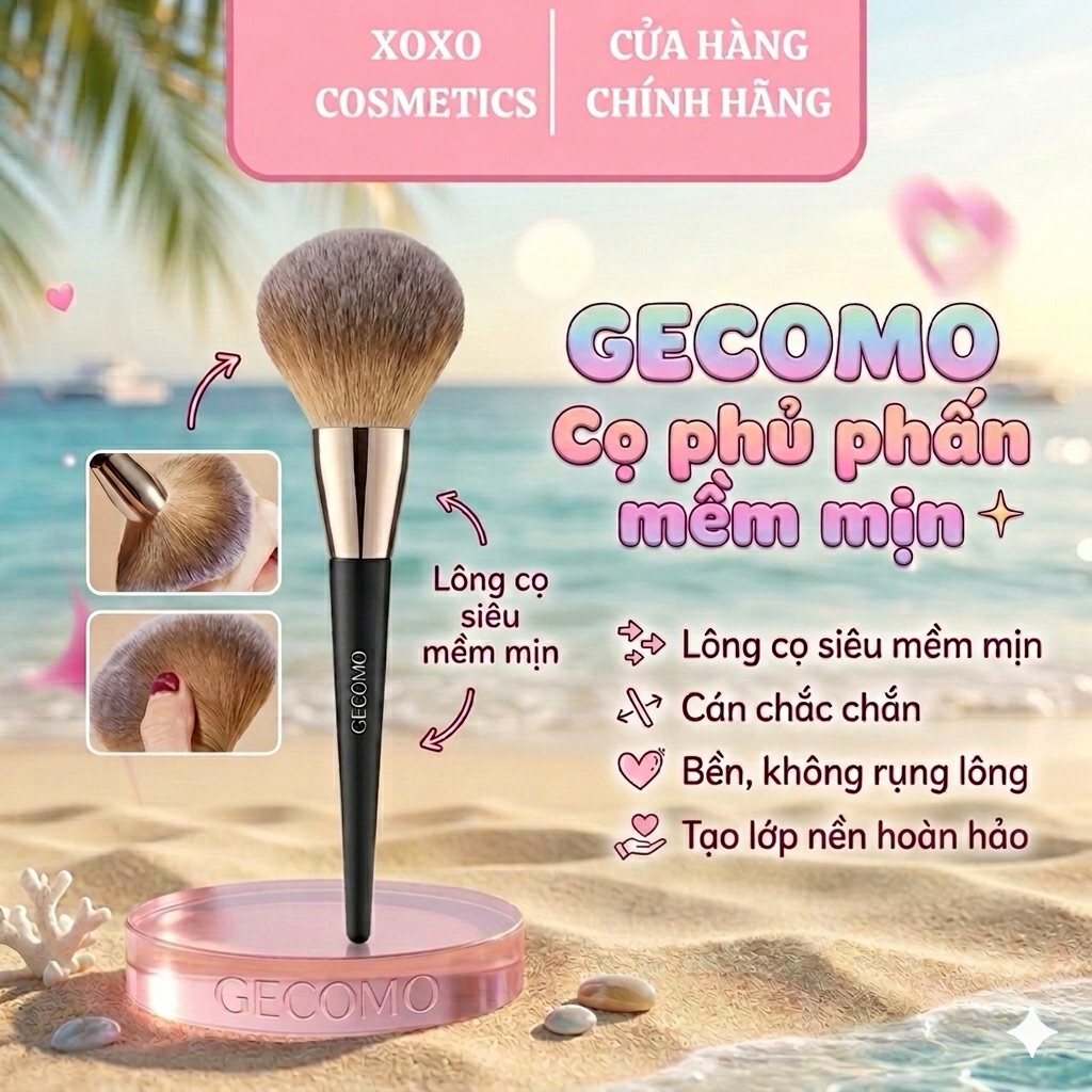 [Gecomo] Cọ Phủ Phấn Chuyên Nghiệp Siêu Mềm