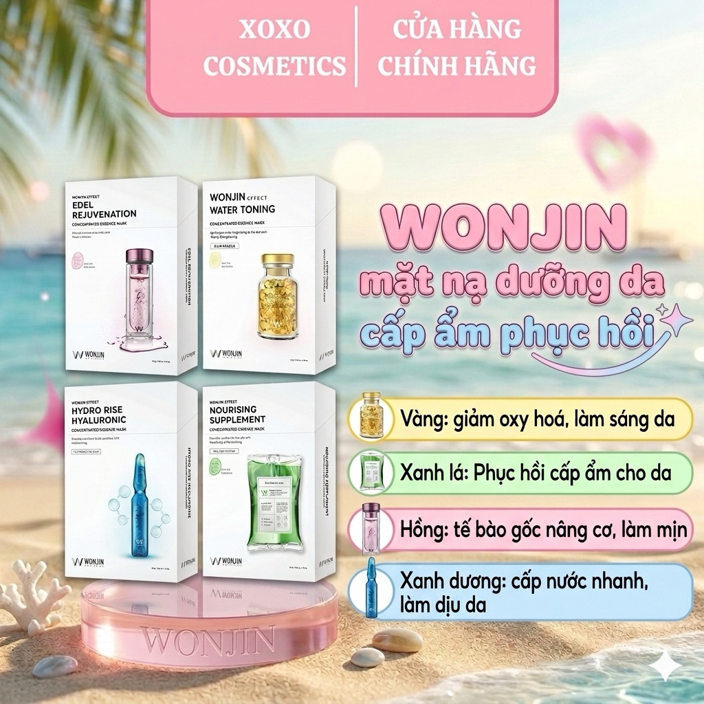(HÀNG CÔNG TY) [WONJIN] Combo 10 Mặt Nạ Chăm Da Chuẩn Clinic MIX WonJin Effect 30g x10