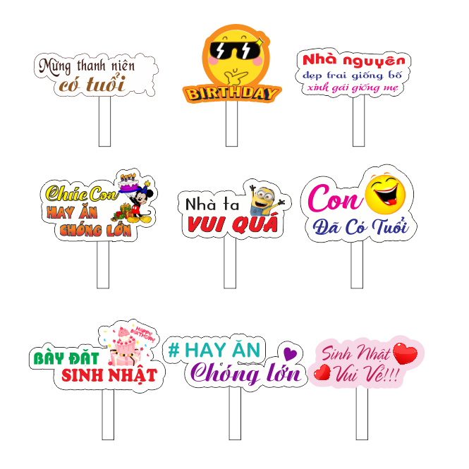 Hashtag cầm tay sinh nhật, biển chụp hình sinh nhật đẹp