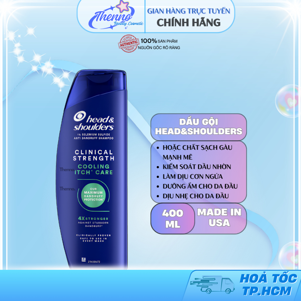 Dầu Gội Head & Shoulders Clinical Strength 4X Sức Mạnh Dành Cho Da Đầu Ngứa Chai 400ml - NK Mỹ