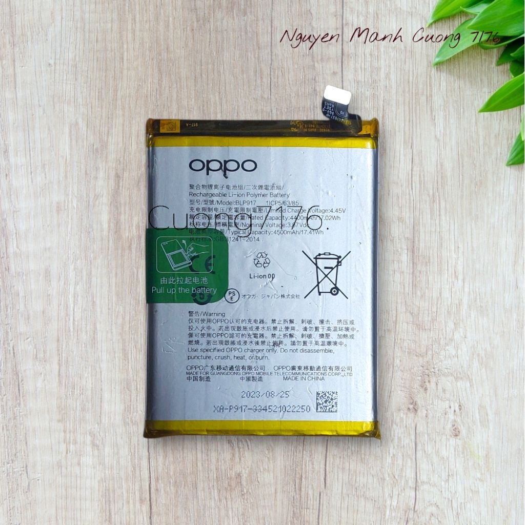 Pin Oppo Reno 7a (BLP917) 4500mAh Bóc Máy Chính Hãng Đã Qua Sử Dụng Hoạt Động Tốt