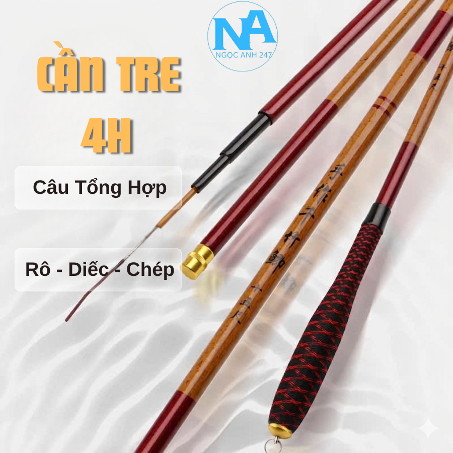 Cần Câu Cá 4H Đánh Cảm Giác Tốt - Cần Câu Tay Giả Tre Trúc  - Chuyên Rô - Diếc - Chép