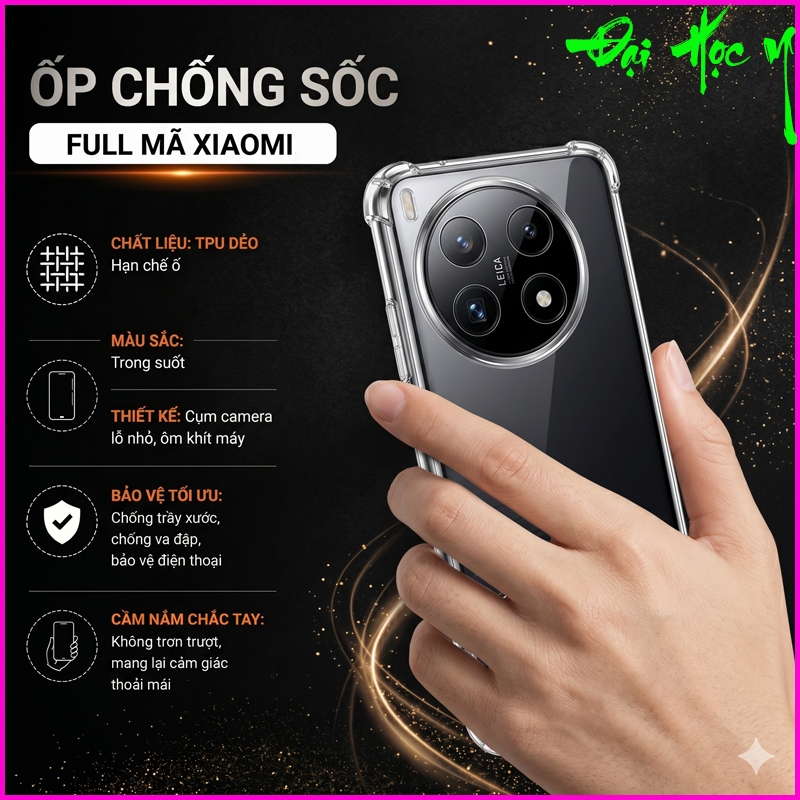 Ốp lưng chống sốc trong suốt có G 4 góc Xiaomi Mi 12S Ultra/ Mi 12Pro/ 12sPro TPU... cao cấp hạn chế
