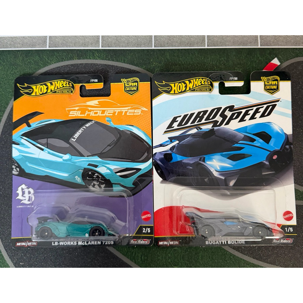 [Combo siêu xe] 2 Xe mô hình Hot Wheels premium Bugatti Bolide x Mclaren 720S