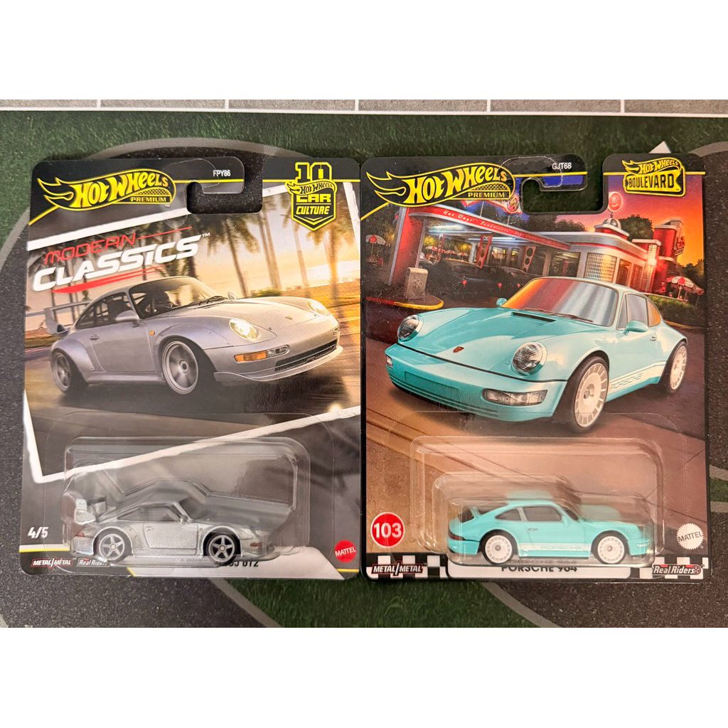 [Combo Porsche Classic] 2 Xe mô hình Hot Wheels premium Porsche 992 GT3 x Porsche 964