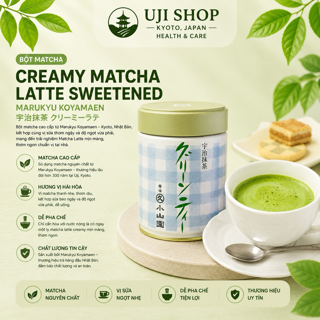 Bột Matcha Marukyu Koyamaen Creamy Matcha Latte Sweetened |Uji Shop Healt & Care
