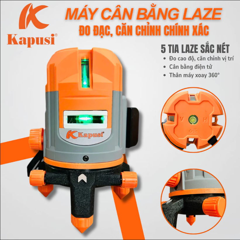 Máy laser 5 tia Kapusi cân bằng tia chuẩn xác tia laser sáng rõ tự cân bằng nhanh