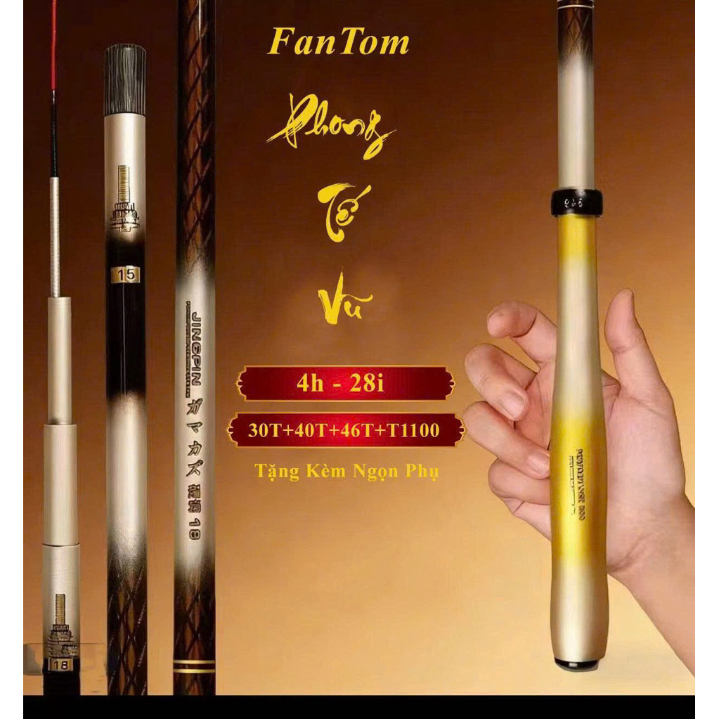 Cần câu đài FANTOM Phong Tế Vũ  - Tặng kèm ngọn phụ zin