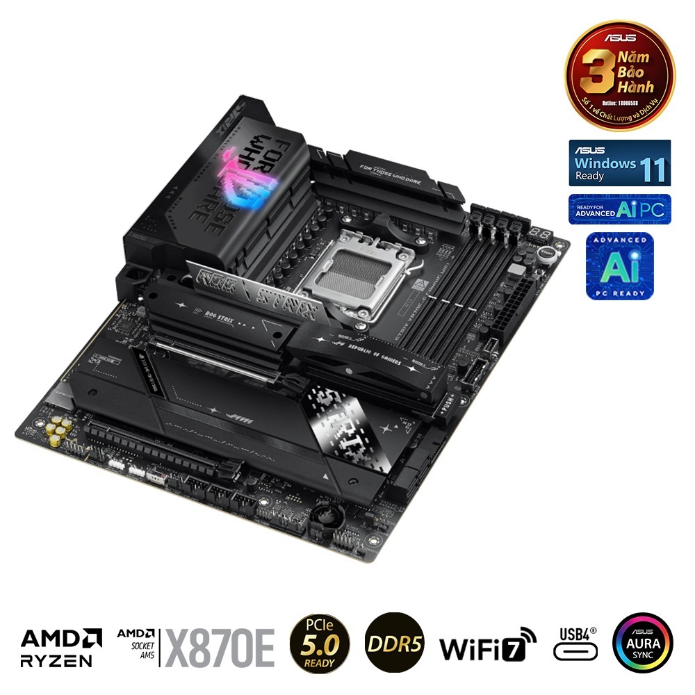Mainboard Asus ROG Strix X870E - E Gaming WIFI New chính hãng BH 36T