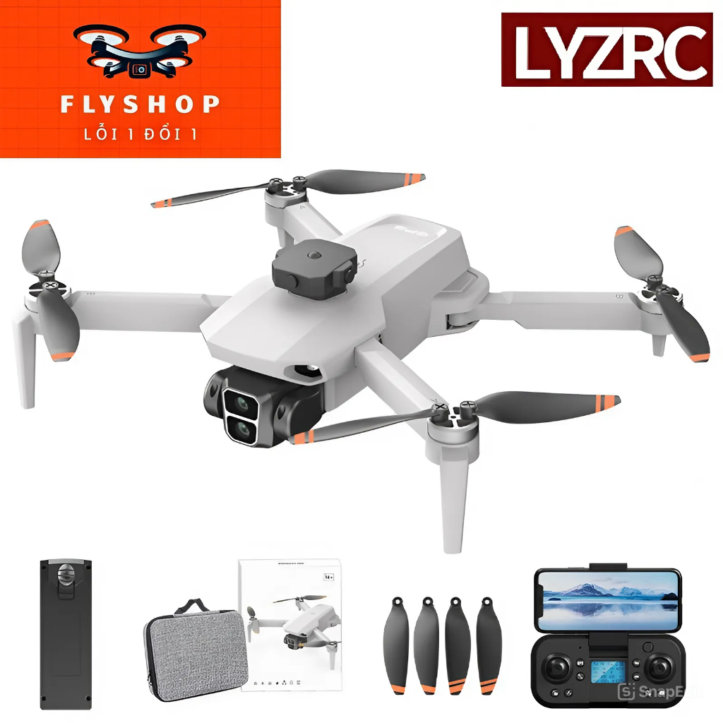 Flycam L106 GPS, có chế độ tự động bay về khi bay chế độ GPS ON, động cơ không chổi than bền bỉ.