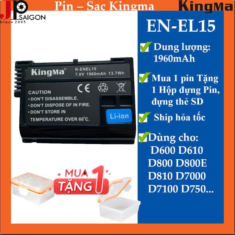PIN MÁY ẢNH KINGMA CHO NIKON EN-EL15