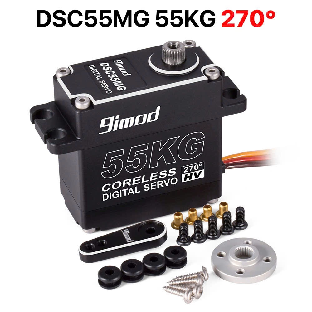 Động cơ Servo 9imod 55kg HV chống nước IP67 bánh răng full kim loại,kèm tay arm kim loại