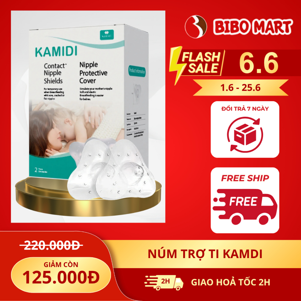 Núm Trợ Ti kamidi Chất Liệu Silicon Co Dãn Mềm Mại Bảo Vệ Đầu Ngực Cho Mẹ