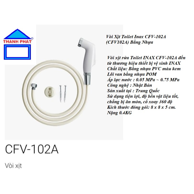 ThanhPhatstore - CFV102A - Vòi Xịt Toilet Inax CFV-102A (CFV102A) Bằng Nhựa, chính hãng