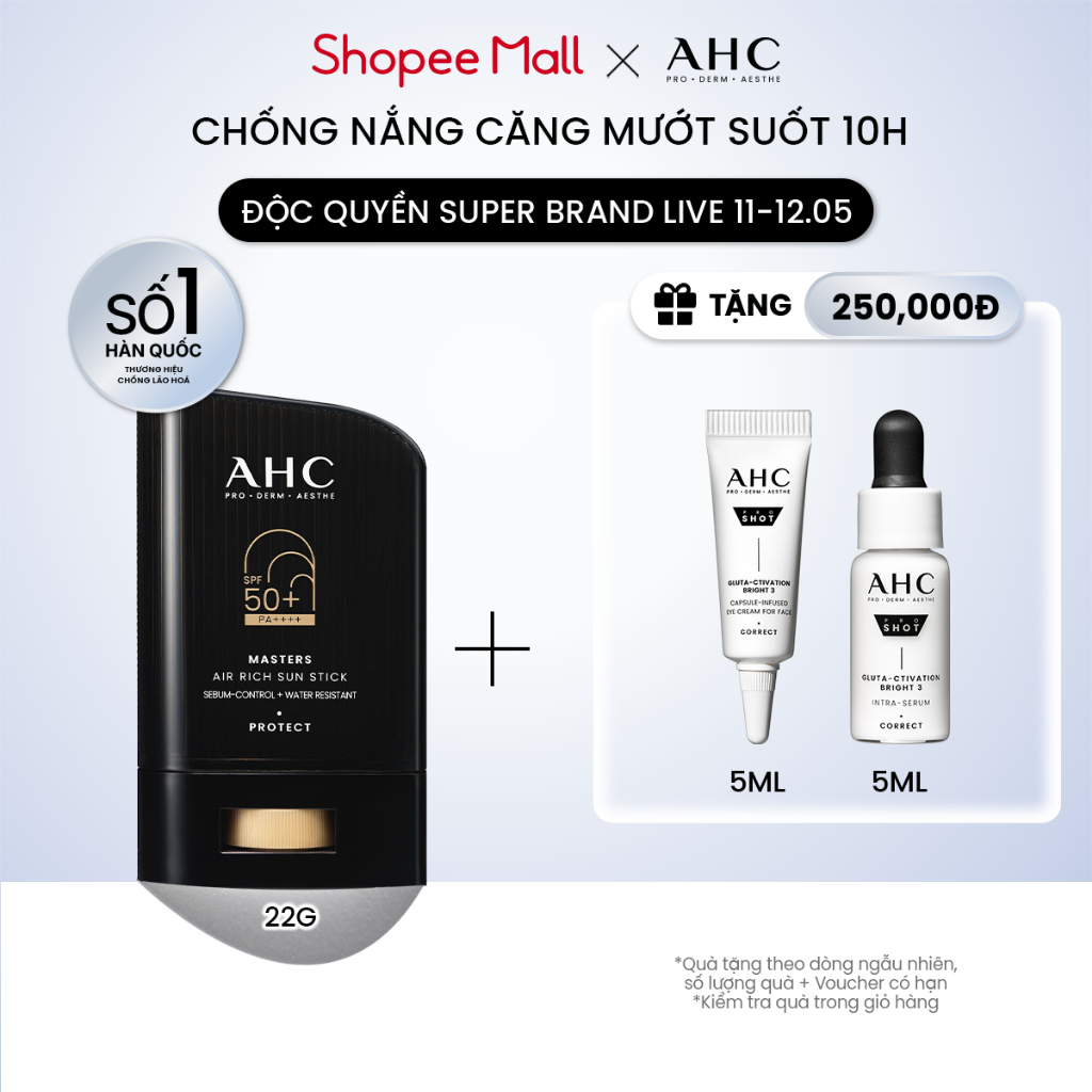 [LIVE] Sáp Chống Nắng AHC phổ rộng kiềm dầu suốt 24H Masters Air Rich Sun Stick 22g | BigBuy360 - bigbuy360.vn
