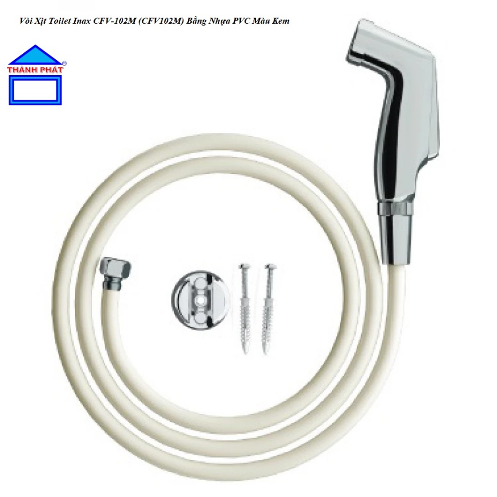 ThanhPhatstore - Cfv102M - [chính hãng] Vòi Xịt Toilet Inax CFV-102M (CFV102M) Bằng Nhựa PVC Màu Kem