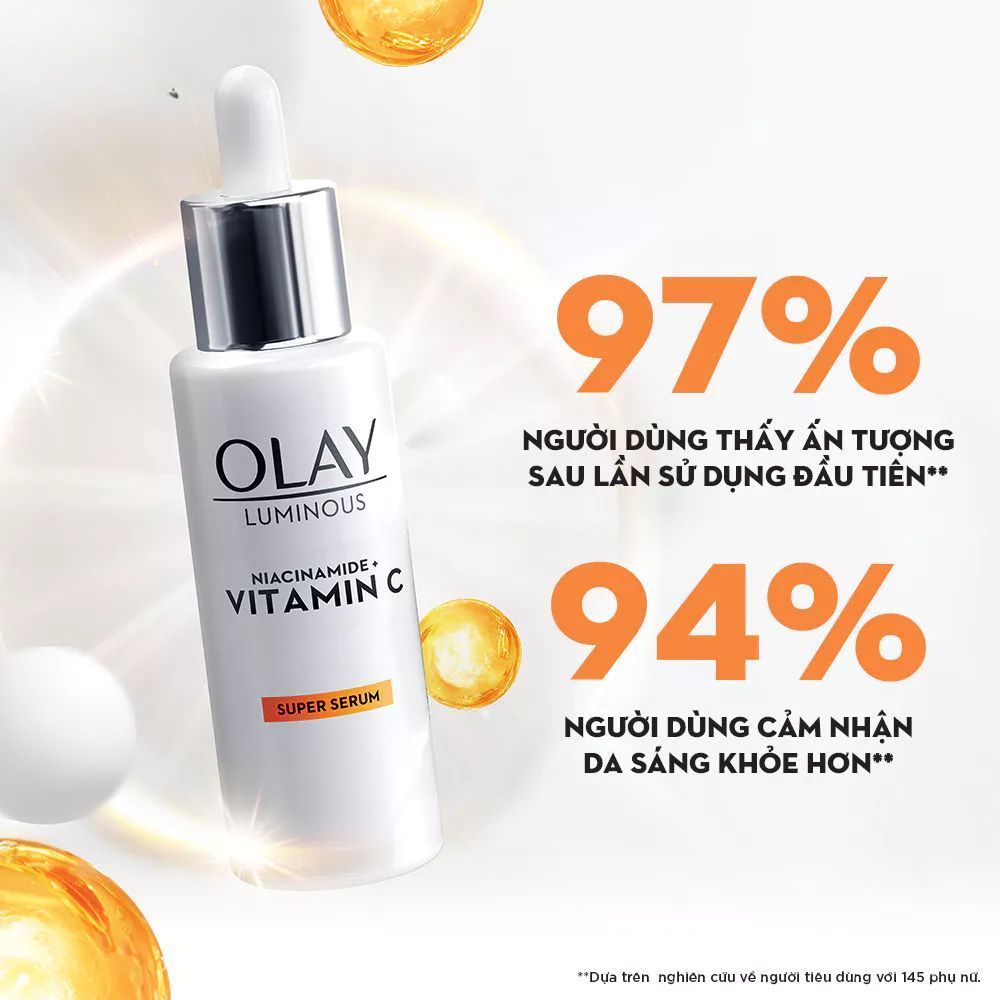 Ảnh 44 của Kem dưỡng ẩm, Serum OLAY LUMINOUS NIACINAMIDE + VITAMIN C mờ vết thâm, đốm nâu, sáng da 50g.