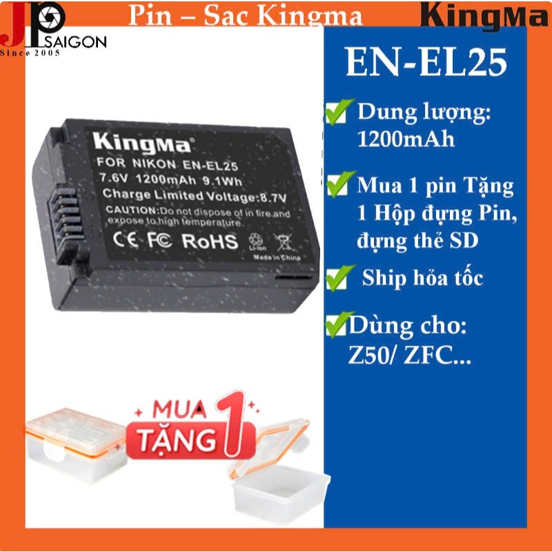 PIN KINGMA EN-EL25 FOR NIKON Z50, ZFC