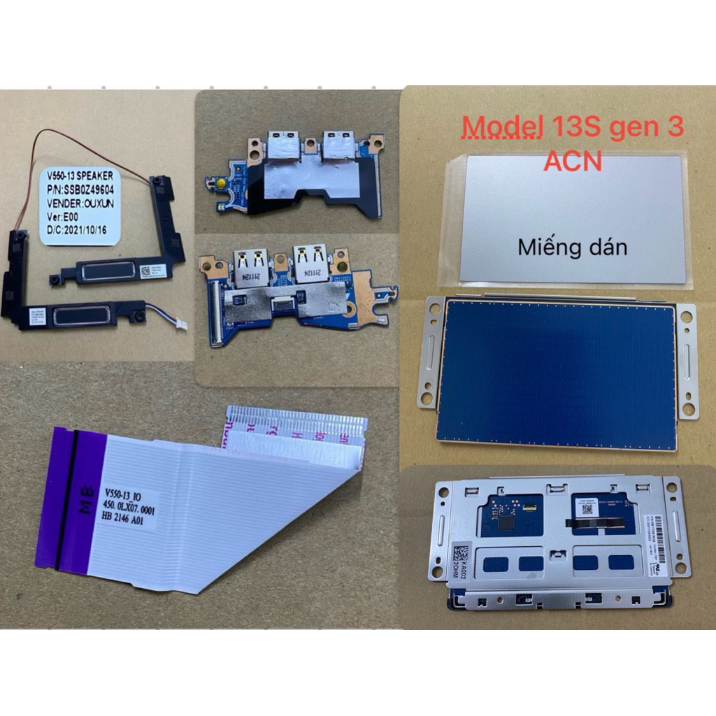 Linh kiện laptop Thinkbook 13s G2 ARE G2 ITL G3 ACN V550-13 Board USB Loa chuột touchpad
