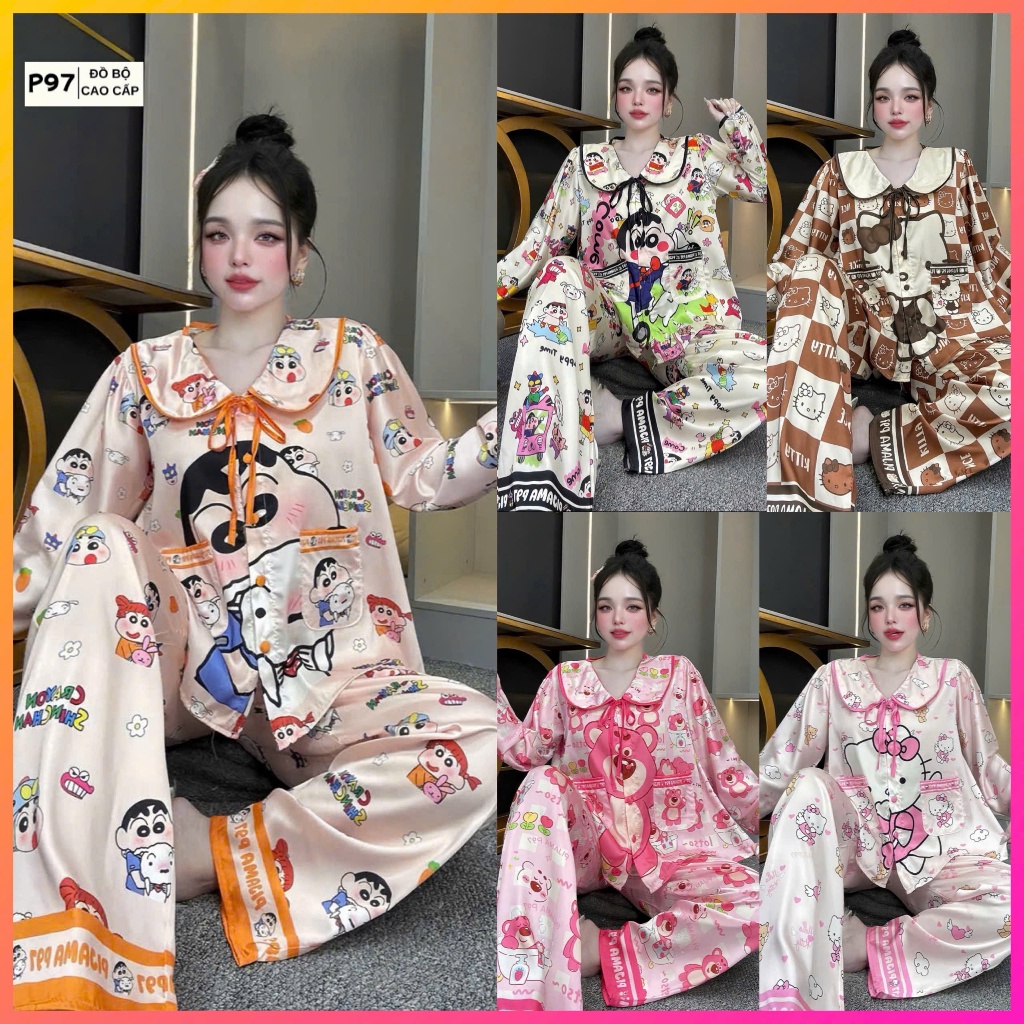Đồ bộ tay dài lụa thiết kế mới nhất , size dưới 60kg , đồ bộ nữ , pijama nữ giá rẻ tận xưởng đồ bộ p