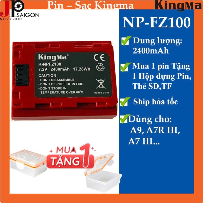 PIN KINGMA FOR SONY NP-FZ100 DUNG LƯỢNG CAO 2400MAH