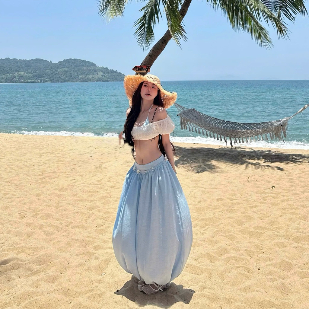 SUNTEAR - Quần ống rộng thụng Nữ xếp ly Alibaba tôn eo - Jasmine pant - [ QUAY VIDEO KHI KHUI HÀNG ]