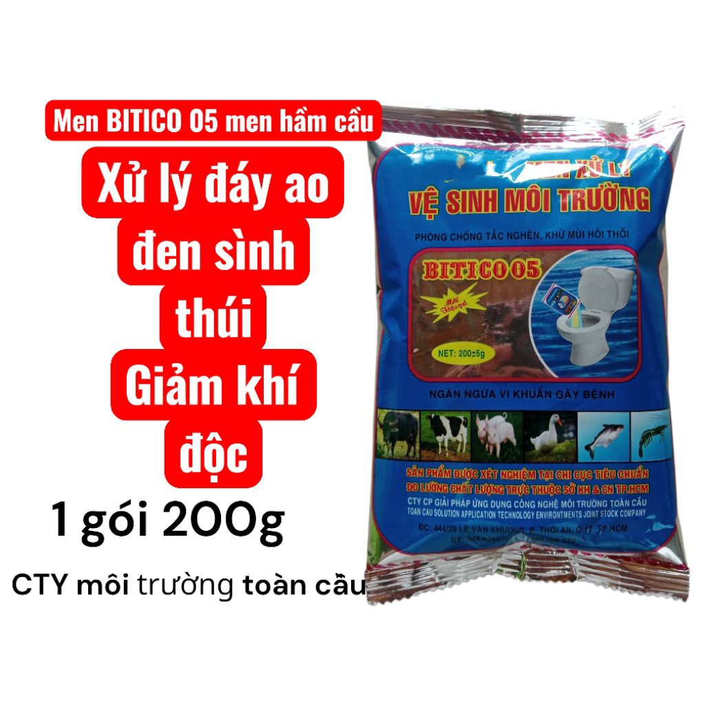 men BITICO 05 men hầm cầu, xử lý vệ sinh môi trường, đáy ao đen