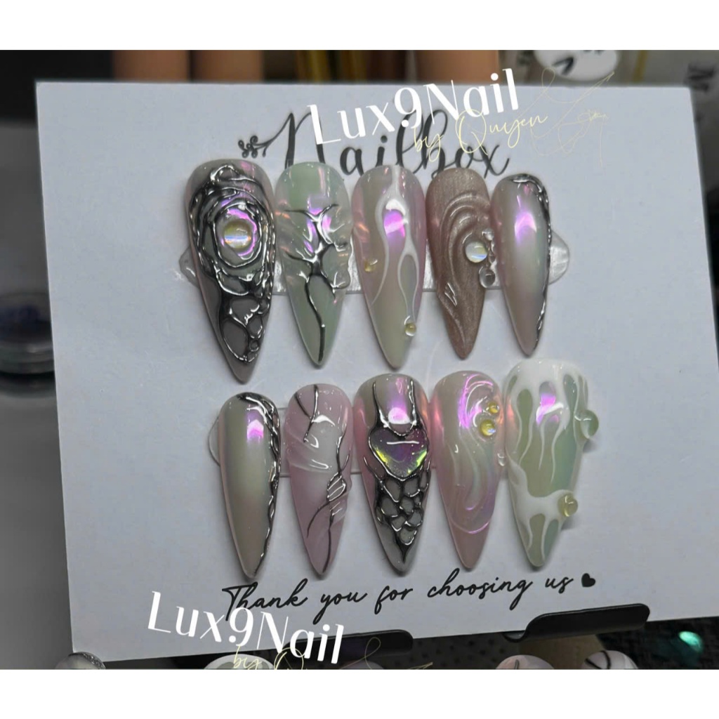 NAILBOX Y2K tone hồng nude. Hình thật shop chụp