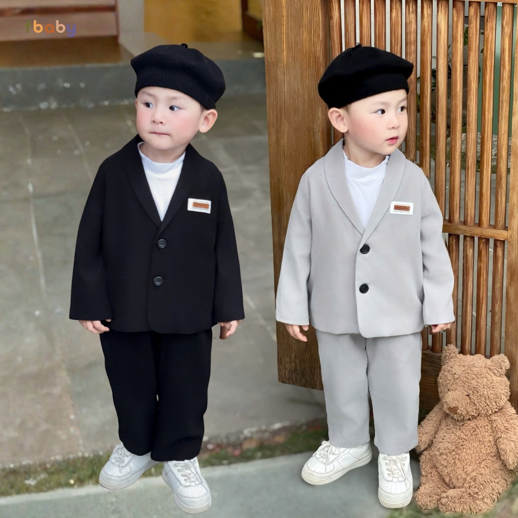 Set Bộ Vest Nhung Fbaby Kèm Áo Cotton Giữ Nhiệt