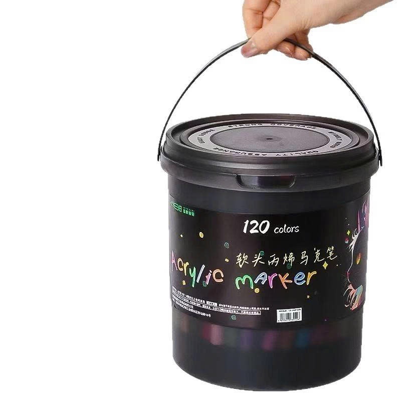 Bộ Bút Sơn Màu Acrylic Marker 120 Màu Hộp Nhựa Vẽ Được Trên Mọi Chất Liệu, Xô 120 màu