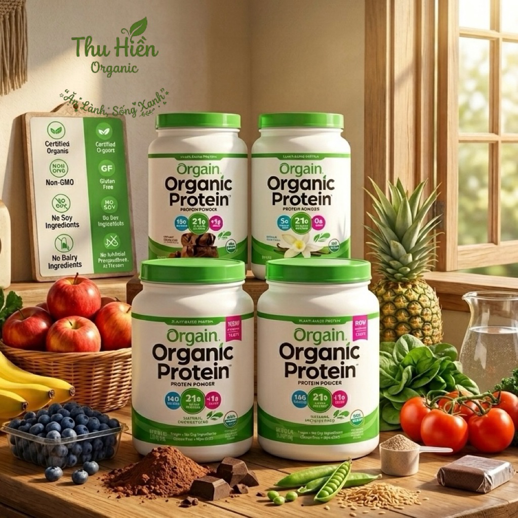 Đạm thực vật  hữu cơ Orgain hương Vani - Chocolate - Vegan Protein powder