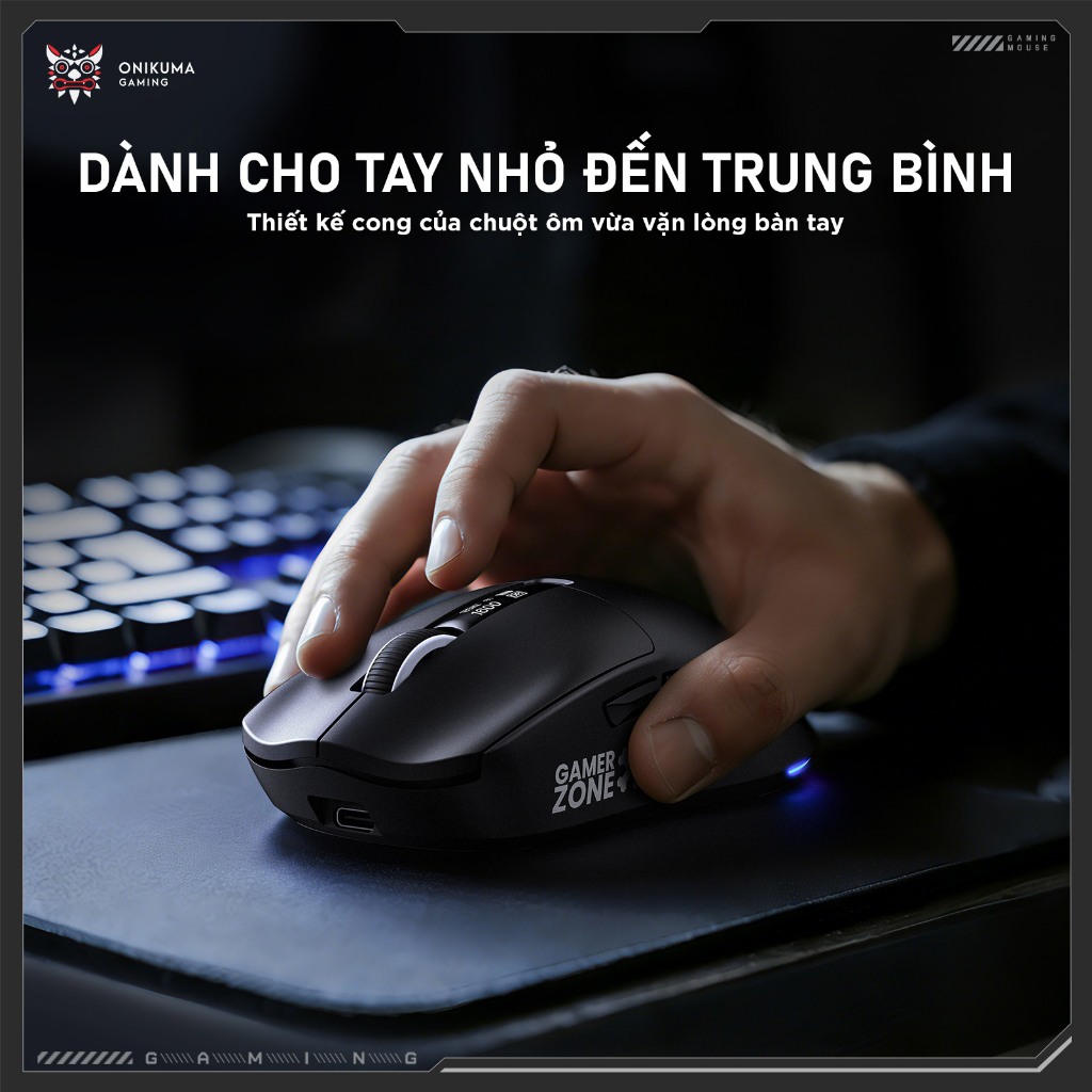 Chuột Không Dây Bluetooth Chuyên Gaming onikuma DM07 3MODE Chip Khủng PAW3311 Pollingrate 1Khz pin 500mAh có dock sạc | BigBuy360 - bigbuy360.vn