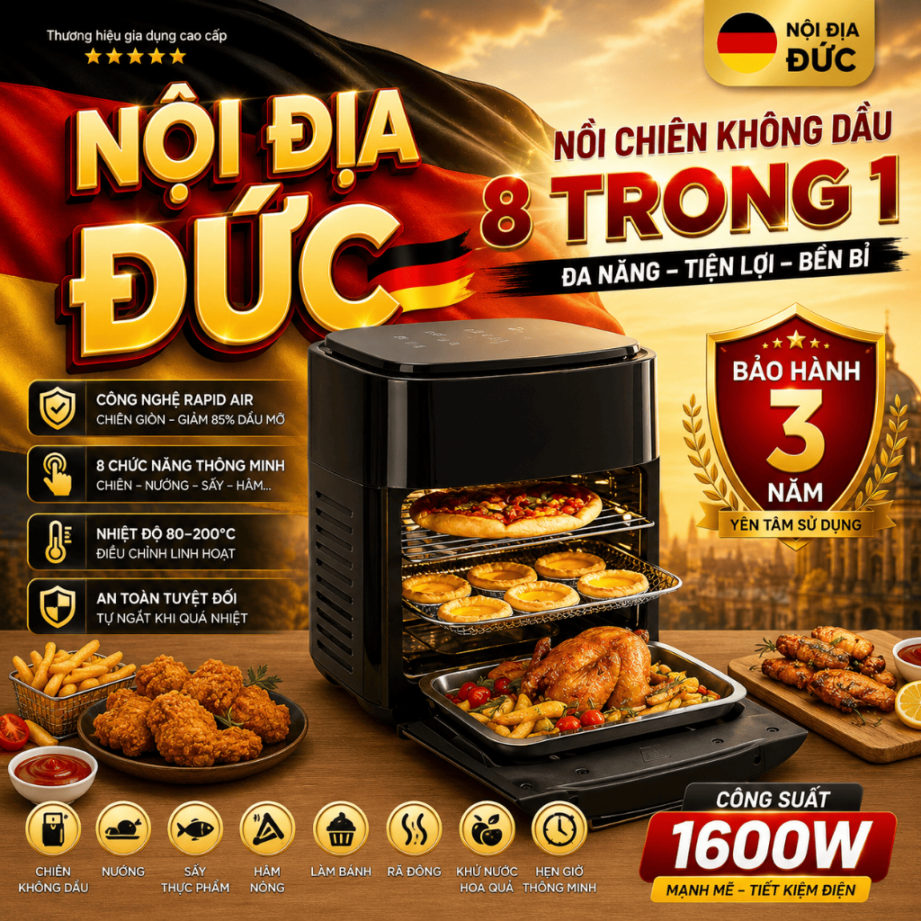 ( 15 Lít) Nồi chiên không dầu Đức