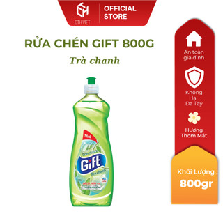 [1 Chai] Nước Rửa Chén Gift Chai 800ml Khử Mùi Tanh Khó Chịu – Hương Chanh/Trà Chanh