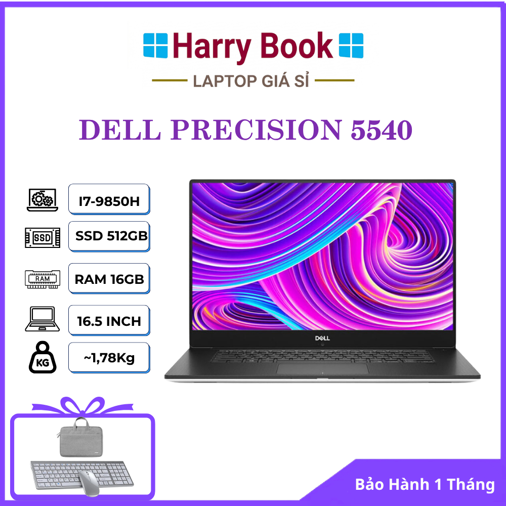 Laptop Dell Precision 5540 - Core i9 9880H | RAM 32GB | SSD 1TB | VGA Quadro T2000