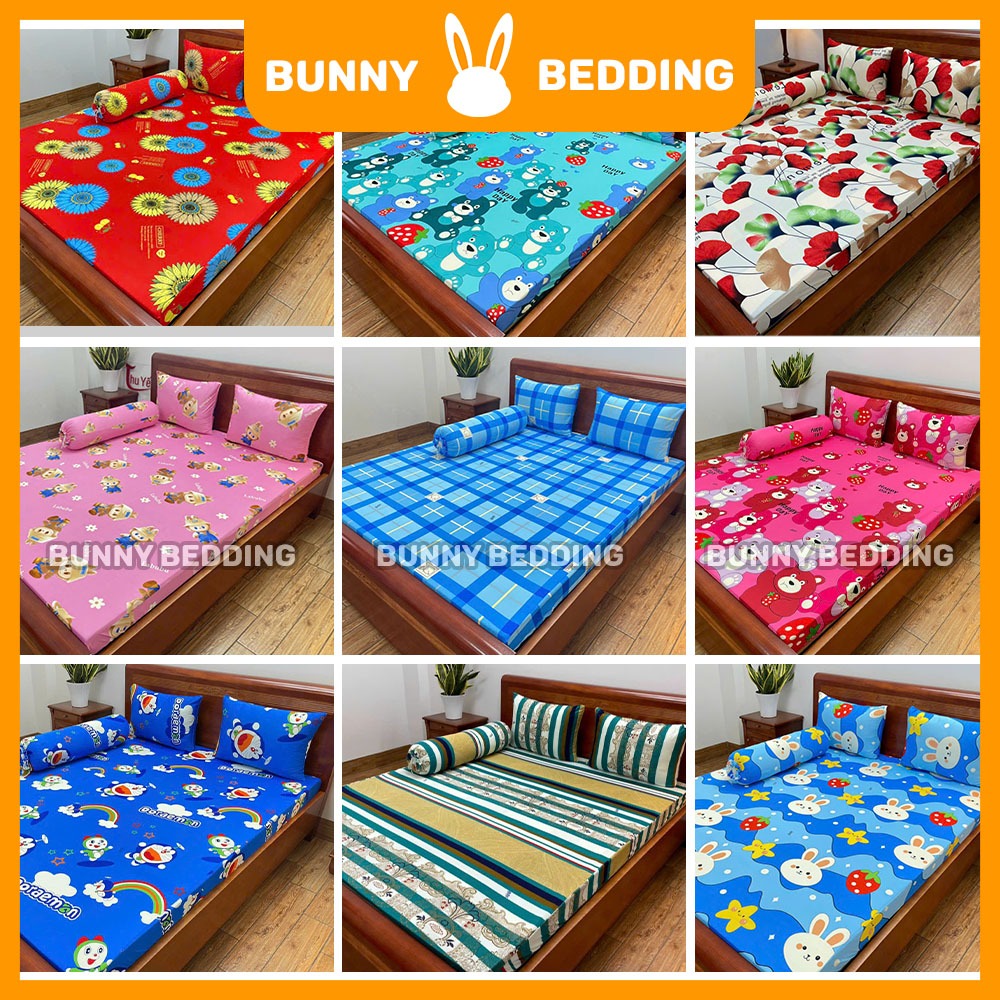 Bộ ga thun lạnh 4 món (2 áo gối, 1 ga, 1 vỏ ôm) siêu mềm mát, đủ size 1m2x2m, 1m4x2m, 1m6x2m, 1m8x2m