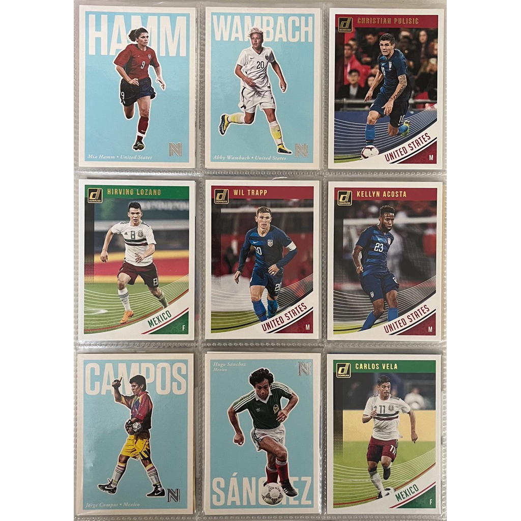 Set combo 9 thẻ cầu thủ bóng đá huyền thoại Mỹ USA Mexico Panini football card