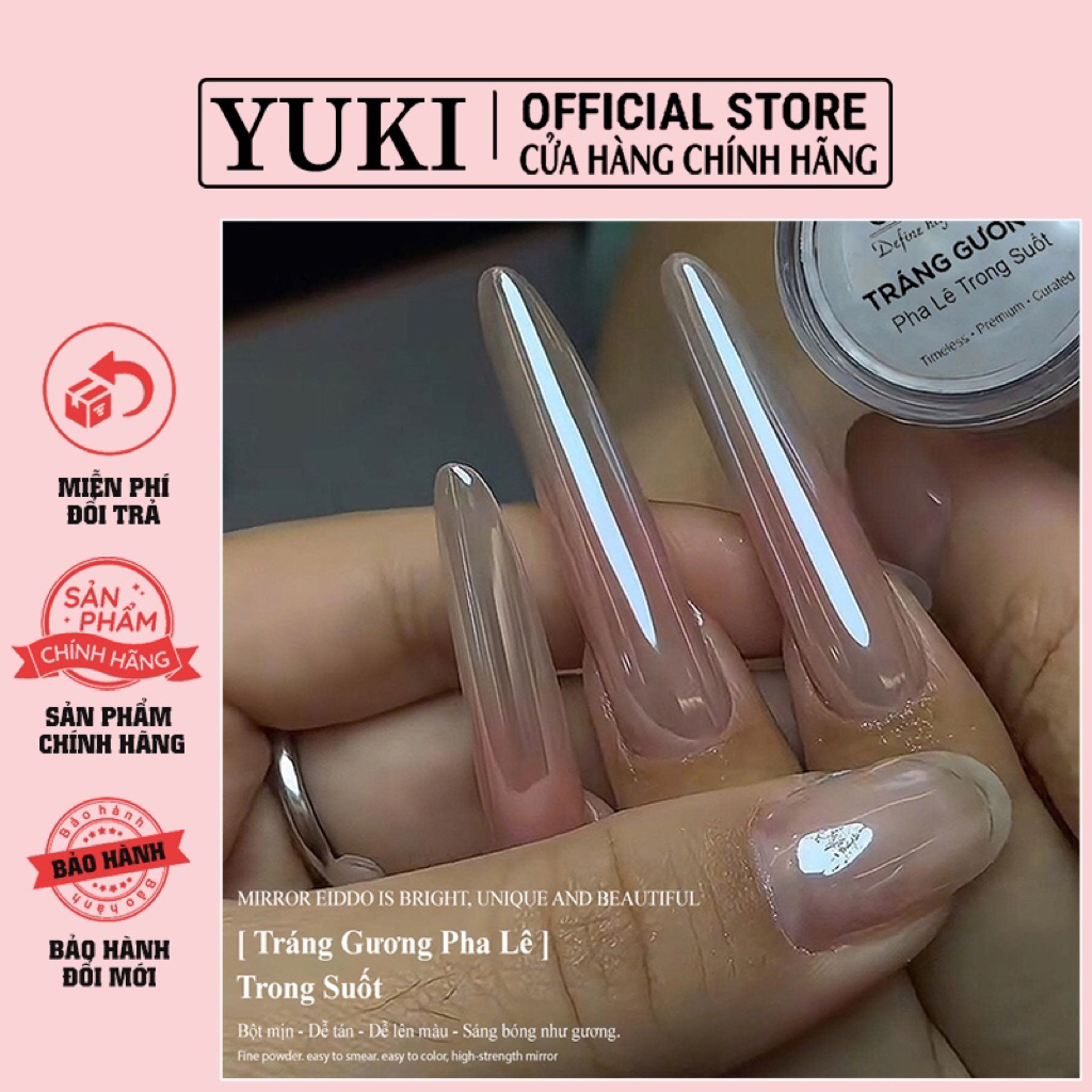 {Eiddo nails} Tráng Gương Pha Lê Trong Suốt Eiddo Siêu Bóng - Bột tráng gương dễ tán - Phù hợp với m