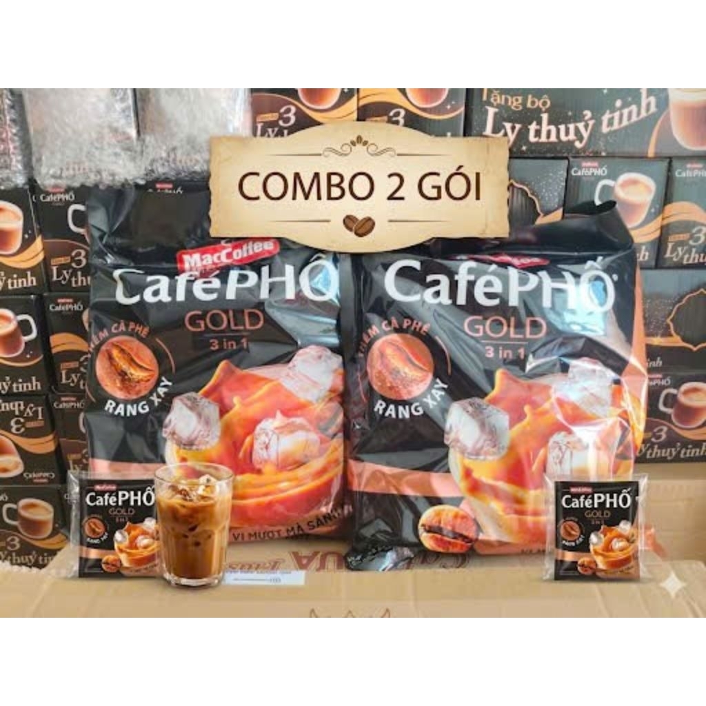 ComBo 2 Gói Cà phê sữa MacCoffee Café Phố Gold 3in1 870g