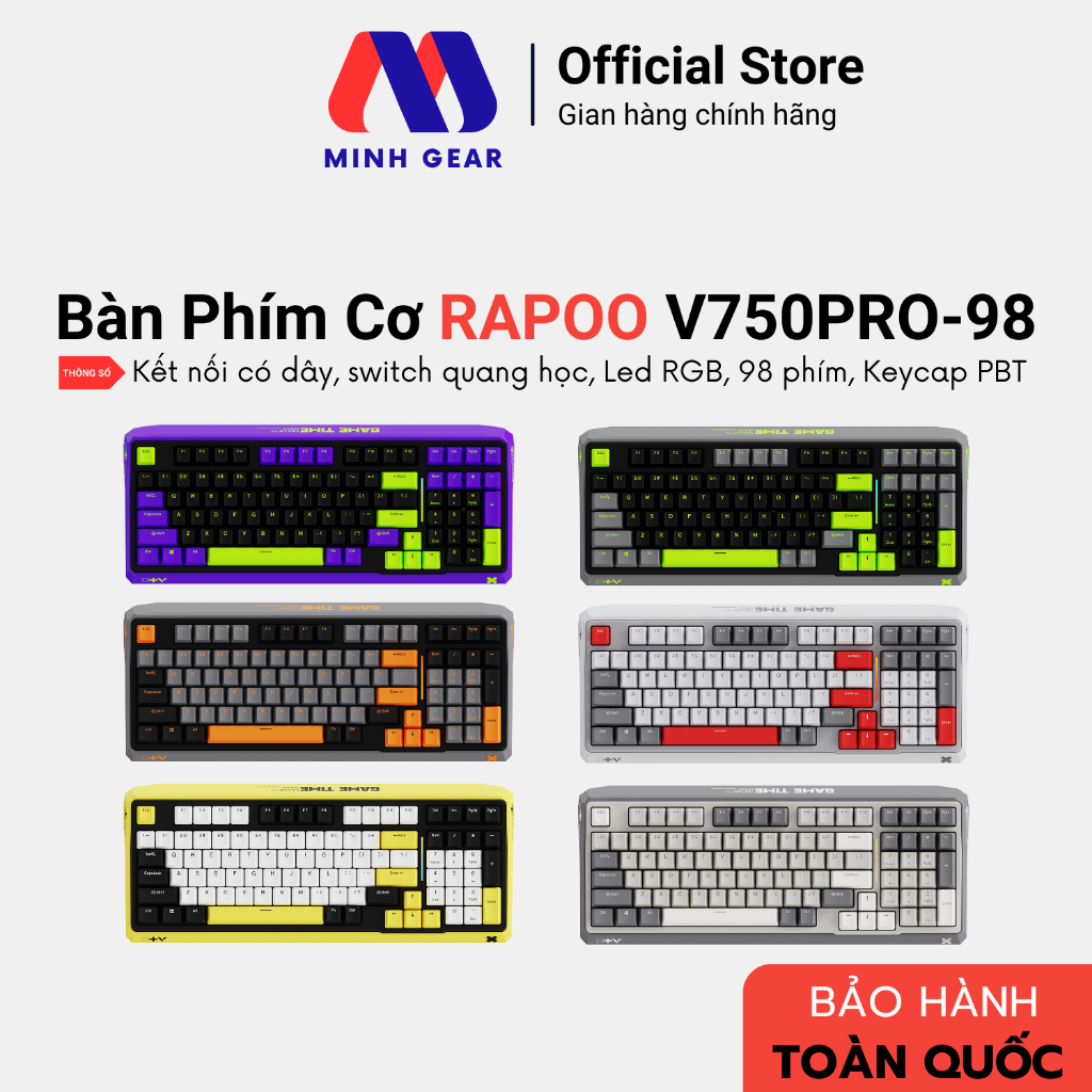 Bàn Phím Cơ Gaming RAPOO V750PRO-98 - Hàng Chính Hãng