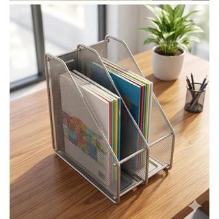 [ HY3629 ] Kệ Rổ hồ sơ, khay tạp chí 2 ngăn bằng sắt lưới ( xám, đen). - Văn phòng phẩm Thu Thảo