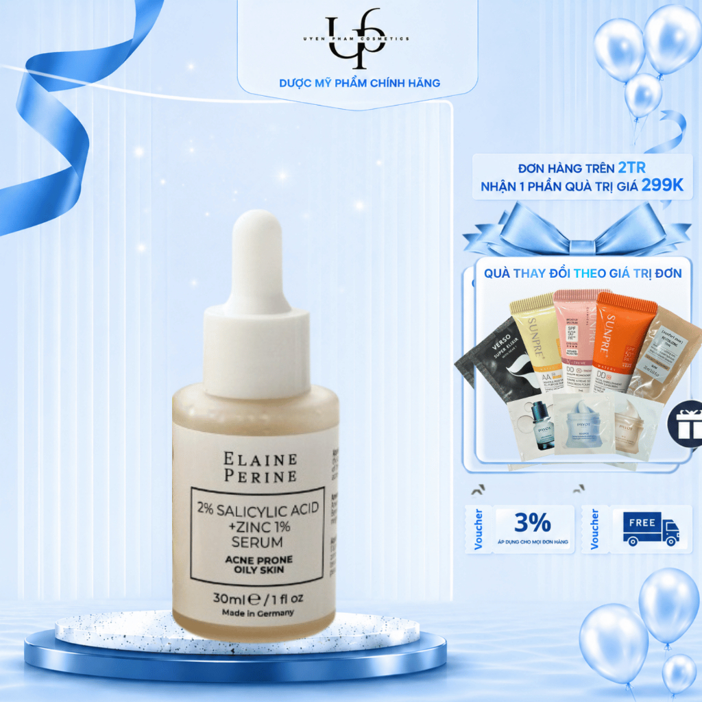 [Công Ty] ELAINE PERINE 2% Salicylic Acid + 1% Zinc Serum – Serum Kiểm Soát Dầu 30ml